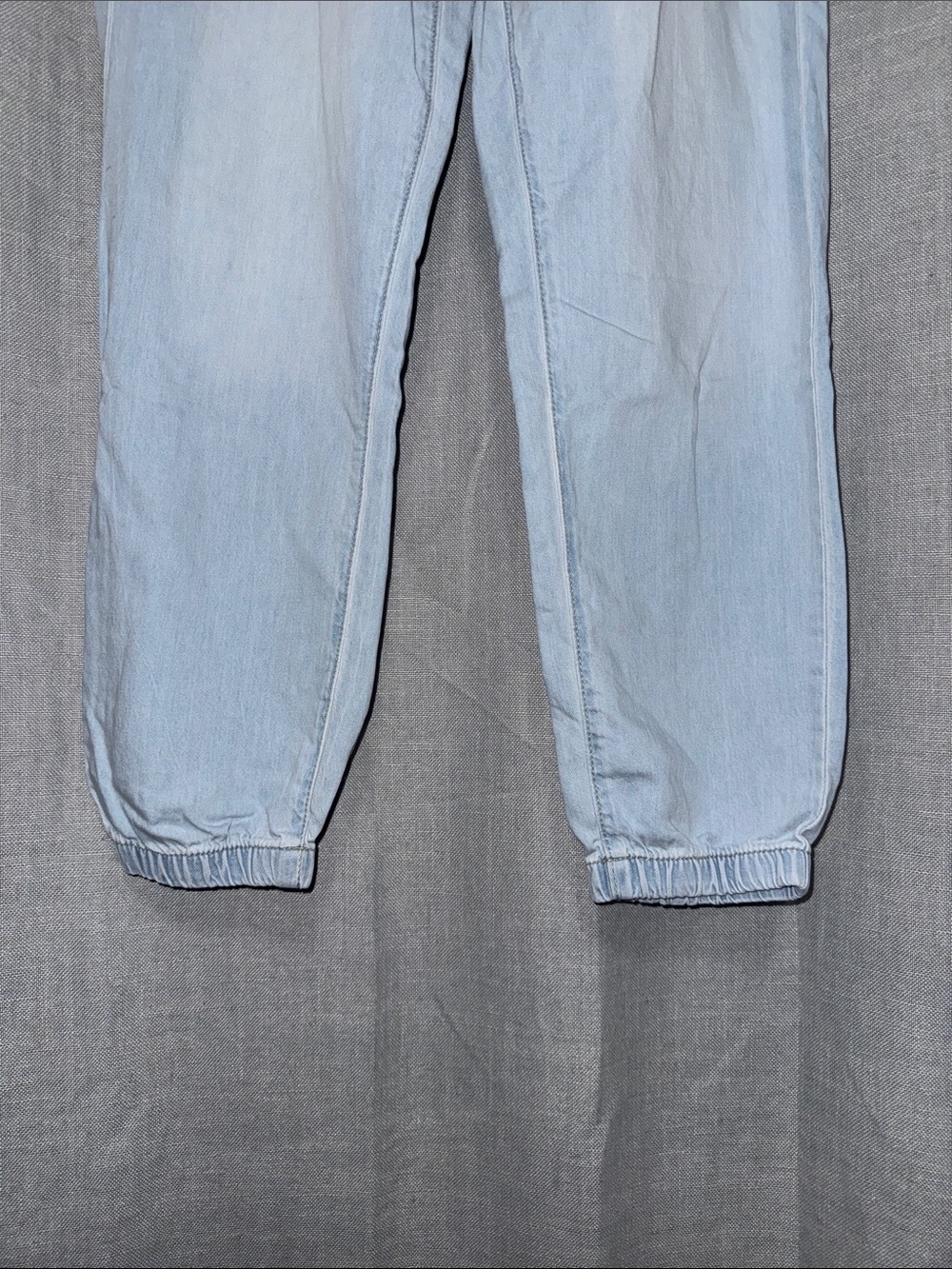 RE Generation By Celebrity Pink Light Blue High-Rise Denim Joggers - Picture 3 of 10